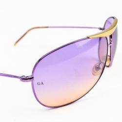 Pre Owned Giorgio Armani Purple Shield Woman Aviators