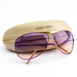 Pre Owned Giorgio Armani Purple Shield Woman Aviators