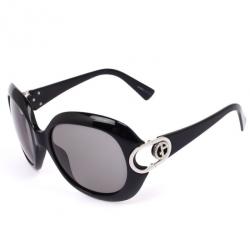 Pre Owned Giorgio Armani Black Round Womens Sunglasses