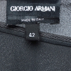 Pre Owned Giorgio Armani Grey Jersey Draped Top M