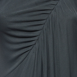 Pre Owned Giorgio Armani Grey Jersey Draped Top M