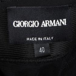 Pre Owned Giorgio Armani Black Textured Strapless Cocktail Dress S