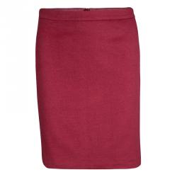 Pre Owned Giorgio Armani Red Angora Wool Blazer and Skirt Set S