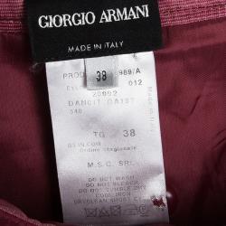 Pre Owned Giorgio Armani Red Angora Wool Blazer and Skirt Set S