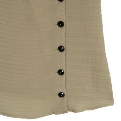 Pre Owned Giorgio Armani Cream One Shouldered Silk Chiffon Top S