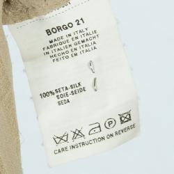 Pre Owned Giorgio Armani Cream One Shouldered Silk Chiffon Top S