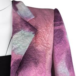 Pre Owned Giorgio Armani Multicolor Floral Print Crushed Tie Front Blazer S