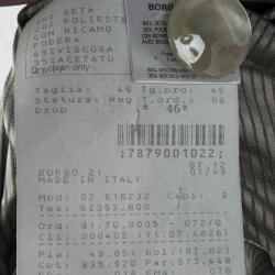 Pre Owned Giorgio Armani Grey Floral Jacquard Silk Embellished Cropped Jacket L