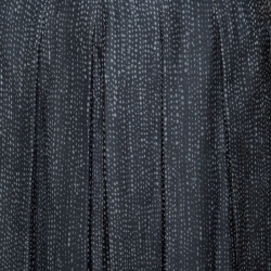 Pre Owned Giorgio Armani Grey and Blue Dotted Pleated Silk Maxi Skirt M