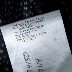 Pre Owned Giorgio Armani Grey and Blue Dotted Pleated Silk Maxi Skirt M