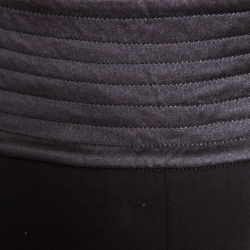 Pre Owned Giorgio Armani Black Quilt Detail Fitted Pencil Skirt S