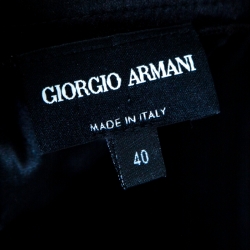 Pre Owned Giorgio Armani Black Quilt Detail Fitted Pencil Skirt S