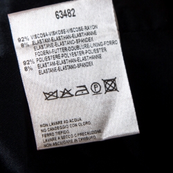 Pre Owned Giorgio Armani Black Quilt Detail Fitted Pencil Skirt S