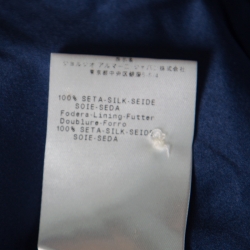 Pre Owned Giorgio Armani Navy Blue Silk Contrast Trim Detail Short Sleeve Jacket S