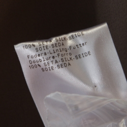 Pre Owned Giorgio Armani Grey Silk Back Slit Detail Pencil Skirt L