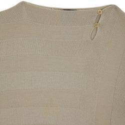 Pre Owned Giorgio Armani Nude Knit Top Size M