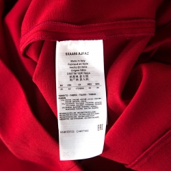 Pre Owned Giorgio Armani Red Stretch Knit Belt Detail Dress M