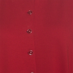 Pre Owned Giorgio Armani Red Stretch Knit Belt Detail Dress M