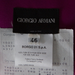 Pre Owned Giorgio Armani Fuchsia Pink Silk Flared Maxi Skirt L
