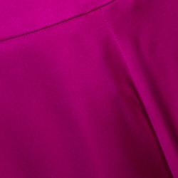 Pre Owned Giorgio Armani Fuchsia Pink Silk Flared Maxi Skirt L