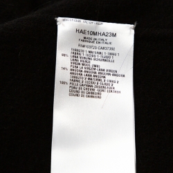 Pre Owned Giorgio Armani Black Wool Fur Lined Jacket S