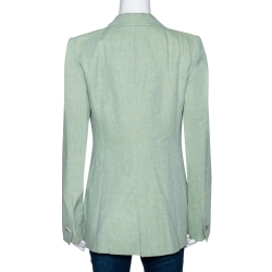 Giorgio Armani Green Linen One Button Tailored Jacket M