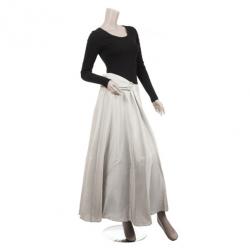 Pre Owned Giorgio Armani Light Grey Long Silk Skirt 