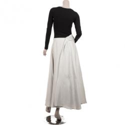 Pre Owned Giorgio Armani Light Grey Long Silk Skirt 