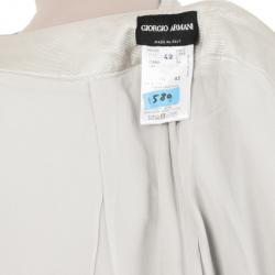 Pre Owned Giorgio Armani Light Grey Long Silk Skirt 