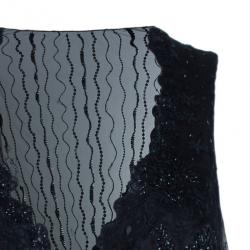 Pre Owned Giorgio Armani Black Embellished Vest Top M