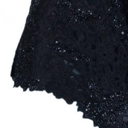 Pre Owned Giorgio Armani Black Embellished Vest Top M