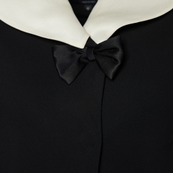 Giorgio Armani Black Silk Contrast Collar Detail Jacket M