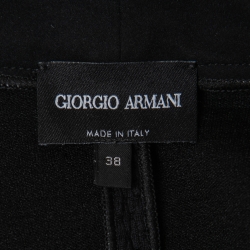 Giorgio Armani Black Textured Knit Double Zipper Tailored Jacket S