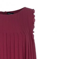Pre Owned Giorgio Armani Pleated Sleeveless Dress M