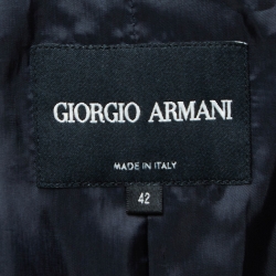 Pre Owned Giorgio Armani Navy Blue Pinstripe Gabardine Blazer M