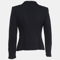 Pre Owned Giorgio Armani Navy Blue Pinstripe Gabardine Blazer M