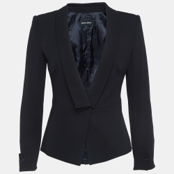 Navy Blue Pinstripe Gabardine Blazer