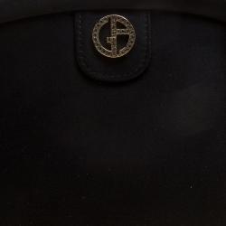 Pre Owned Giorgio Armani Black Satin Dinner Clutch