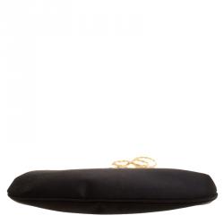 Pre Owned Giorgio Armani Black Satin Dinner Clutch