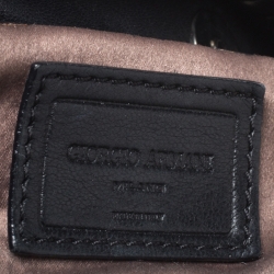 Pre Owned Giorgio Armani Black Leather Hobo