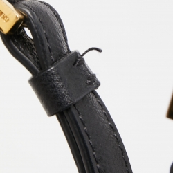 Pre Owned Giorgio Armani Black Leather Borgonuovo Tote