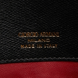 Pre Owned Giorgio Armani Black Leather Borgonuovo Tote