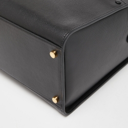 Pre Owned Giorgio Armani Black Leather Borgonuovo Tote