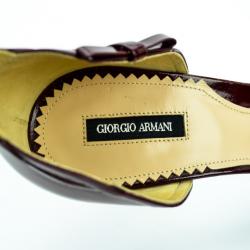 Giorgio Armani Burgundy Patent D'orsay Pumps Size 40