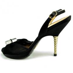 Giorgio Armani Black Mesh Slingback Sandals Size 37.5