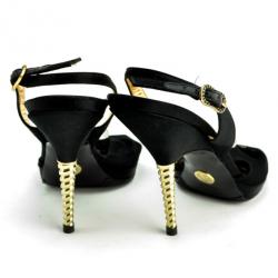 Giorgio Armani Black Mesh Slingback Sandals Size 37.5