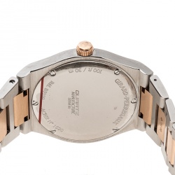 GP Girard Perregaux 18K Rose Gold Stainless Steel Diamond Laureto 80189 Women's Wristwatch 34 mm