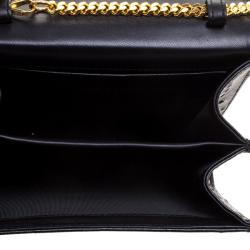 Giuseppe Zanotti Black Ostrich Embossed Leather Crossbody Bag