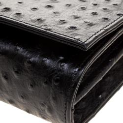 Giuseppe Zanotti Black Ostrich Embossed Leather Crossbody Bag
