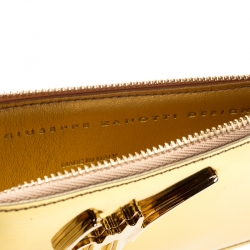 Giuseppe Zanotti Metallic Gold Leather Margery Zip Pouch